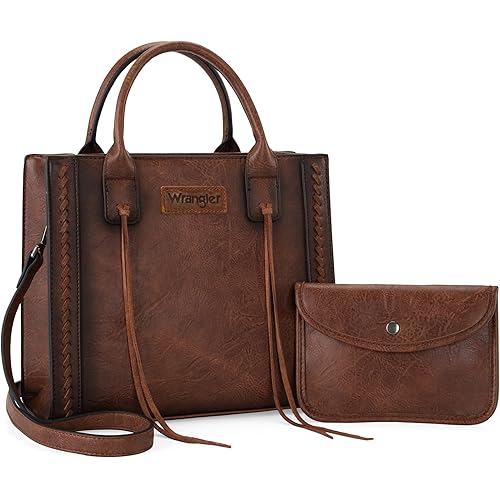 Wrangler Tote Bag for Women Western Cowhide Purse and Wallet Set