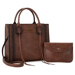 Wrangler Tote Bag for Women Western Cowhide Purse and Wallet Set