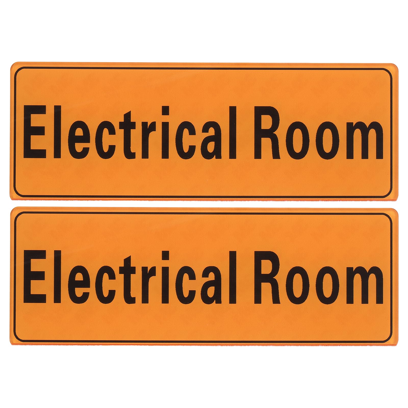 PATIKIL 9"x3" Electrical Room Sign, 2Pcs Room Door Sign Self-Adhesive Door Sticker Acrylic Wall Signage Easy Installation for Indoor Outdoor Home Business, Orange with Black Text