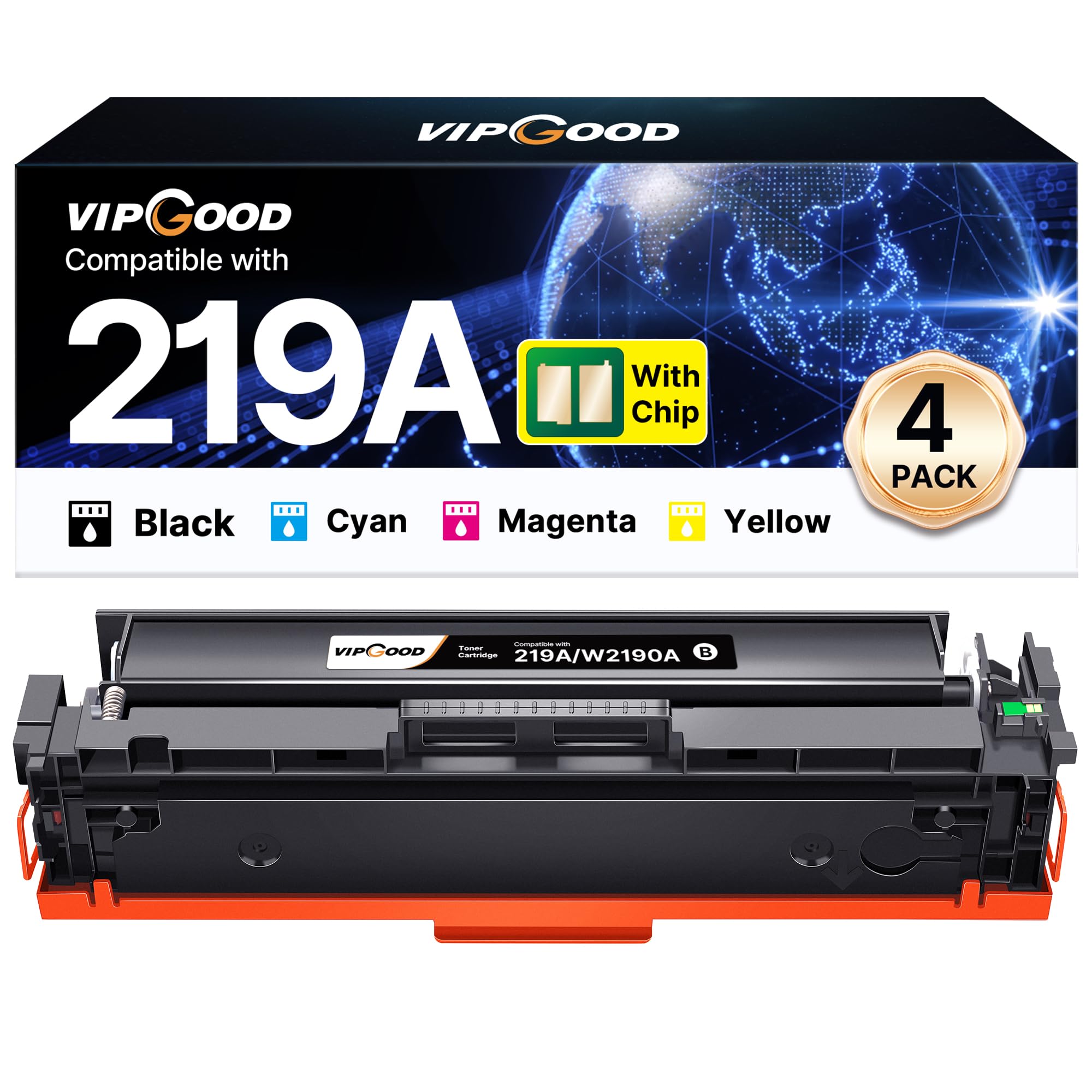 VIPGOOD 219A W2190A toner (CON CHIP) Compatibile per HP 219X 219A (1Nero) | Compatibili per HP Color Laserjet Pro MFP 3302FDW 3302FDWG 3302SDWG 3302FDNG 3202DW 3302SDW 3302FDN 3202DN 219A W2190A 219X