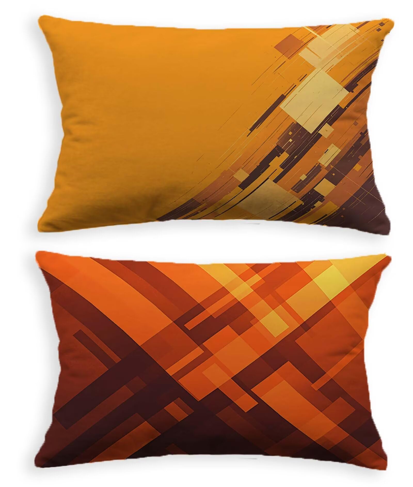 Coussin nordique orange brûlé taie oreiller 60x90 velours pour canapé