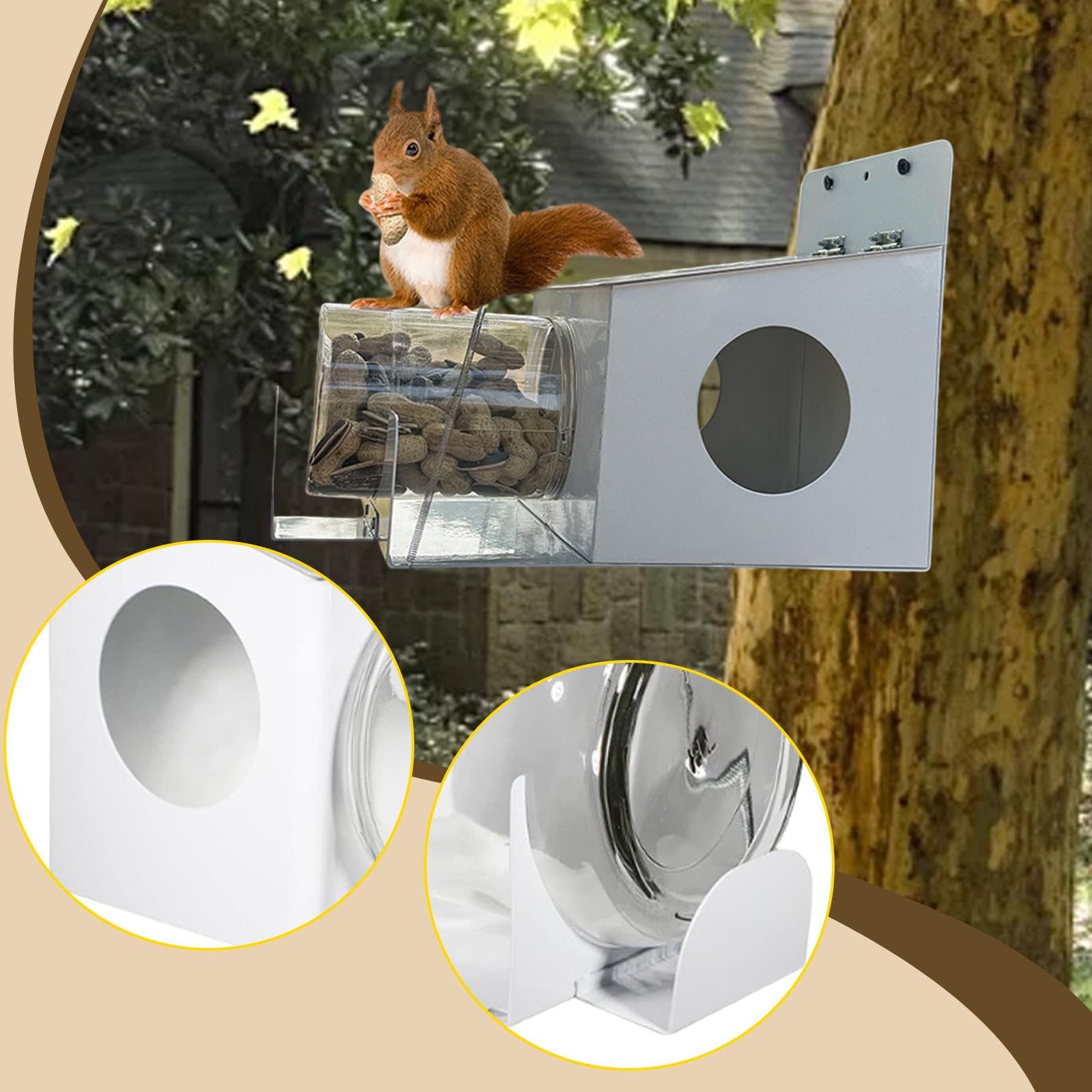 Mangiatoia per scoiattoli con Rimovibile, Stazione di Alimentazione Stabile e Versatile, casetta per scoiattoli per Giardino, Cortile e spazi
