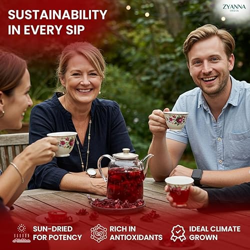 Miniatura 4 de Zyanna Té de hibisco  200 tazas  Pétalos de flores de primera calidad 100% naturales de 3.53 onzas  Flor de Jamaica sin OMG sin cafeína