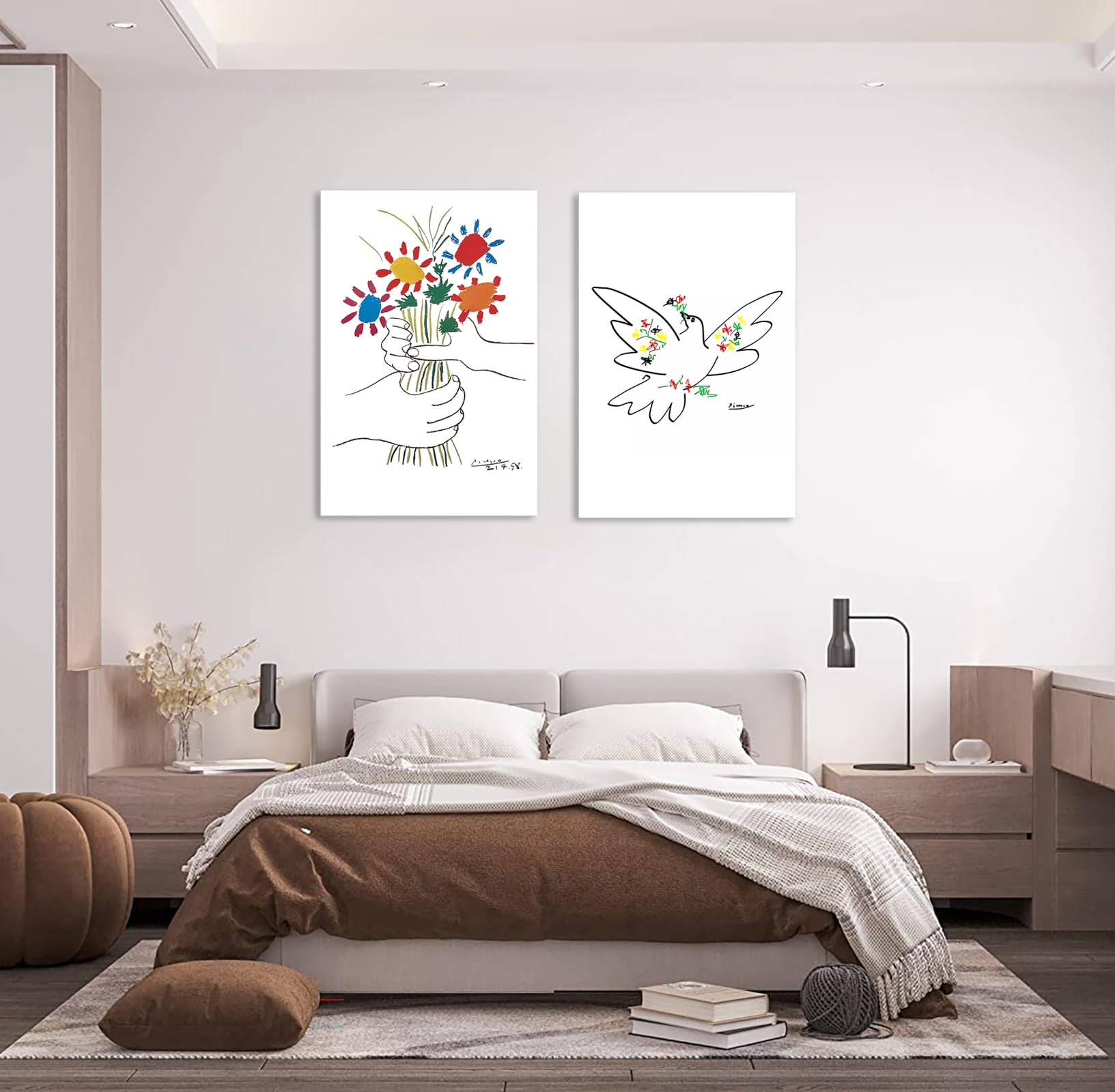 PICASSO ピカソ 虹と鳩 アートポスター 名画 インテリアにおすすめ PICASSO ピカソ 虹と鳩 アートポスター 名画 インテリアにおすすめ