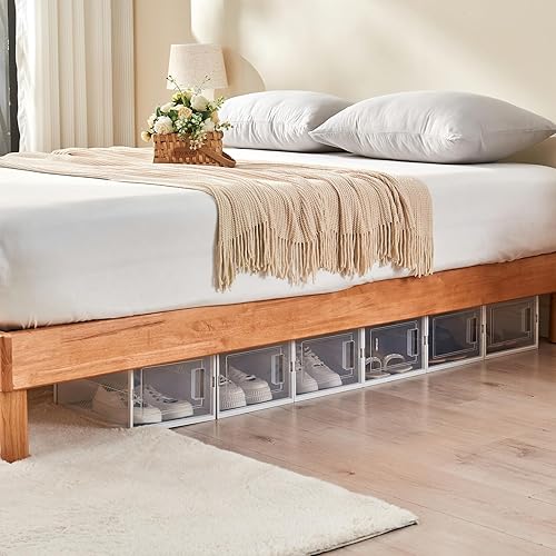 Miniatura 2 de Cajas de zapatos, apiladas sin derribar, las cajas de almacenamiento modulares se combinan libremente para su uso en armarios, debajo de camas,