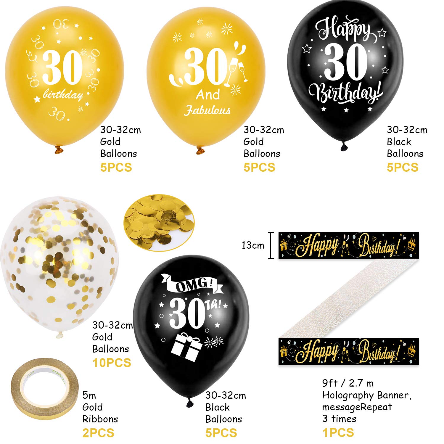 Comprar Perleberg Tarjeta De Cumpleaños 30 Con Círculo Y Cinta Sobre A Juego Felicitacion 11 6