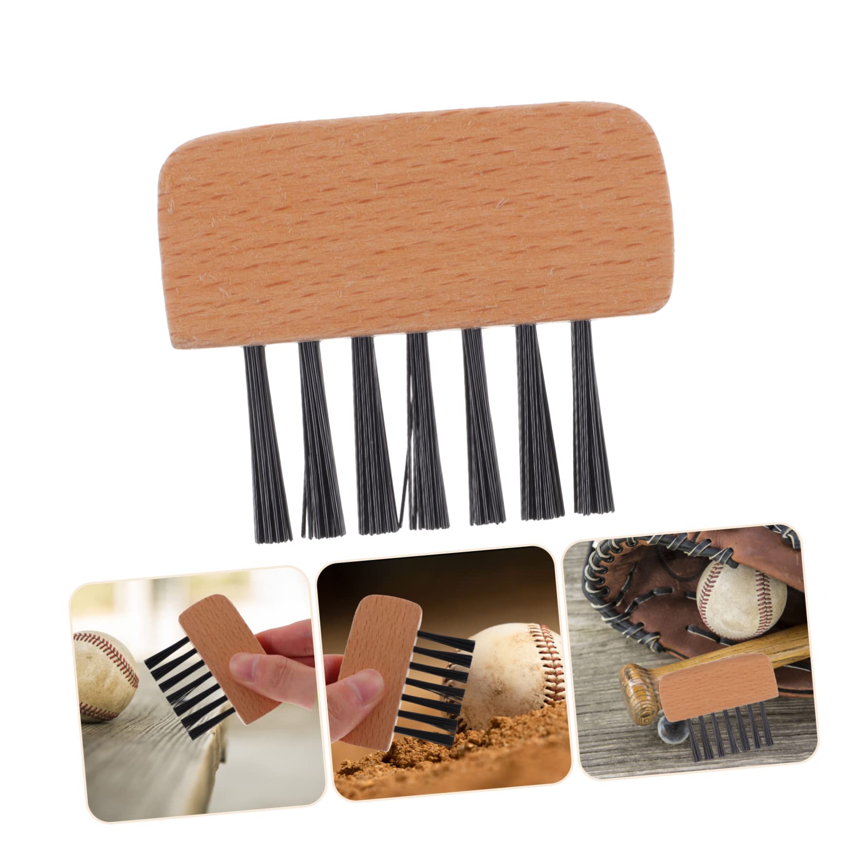 Cepillo Profesional de Sóftbol y Béisbol, Mango de Madera, 3 Piezas, Accesorio de Árbitro