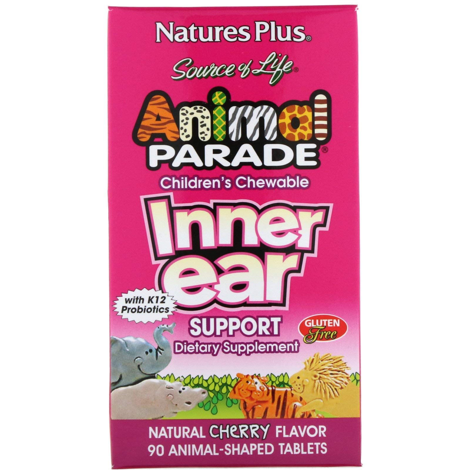 Animal Parade Inner Ear Support Cherry Chewable Tablets- 90 Tabs - 76633