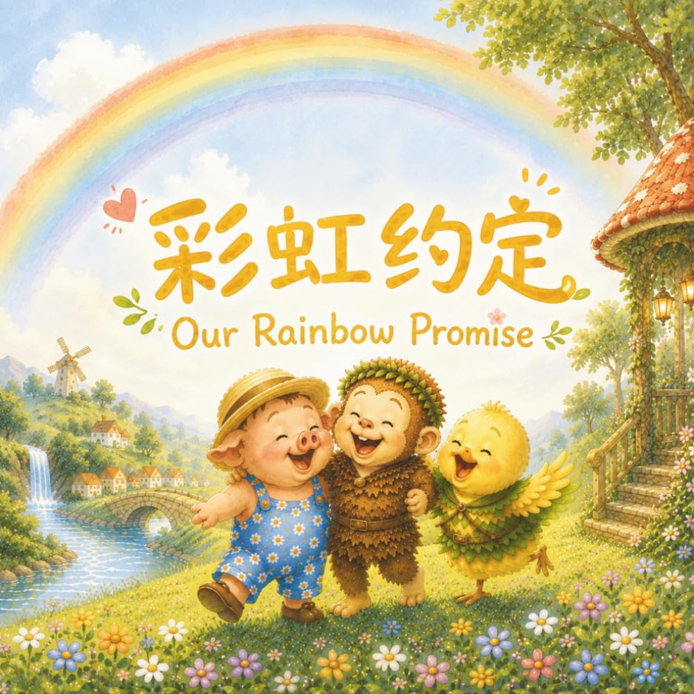 Our Rainbow Promise 彩虹约定: Bilingual Libby, Gobo, & Milo in Happy Valley in English, Chinese, & Pinyin! (English-Chinese Bilingual Kids' Books)