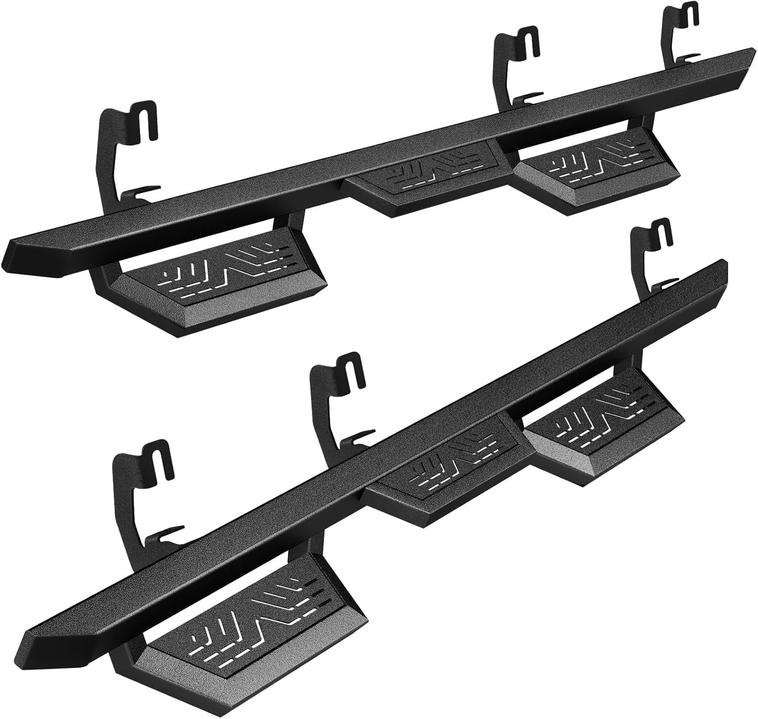 Running Boards Compatible with 2007-2018 Chevy Silverado/GMC Sierra 1500, 2007-2019 Silverado/Sierra 2500HD 3500HD Crew Cab, Accessories,Carbon Steel Drop Step Side Step Rail Nerf Bars
