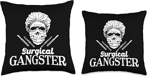 Miniatura 3 de Quirúrgico Gangster Funny Cool Surgery Tech - Almohada de 16.0 x 16.0 in, multicolor