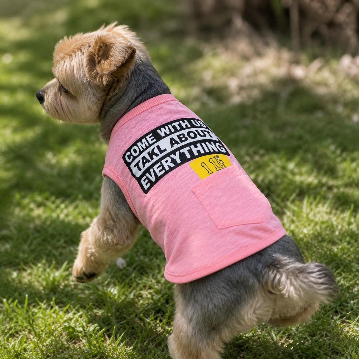 Gilet Chien en Coton, Style Décontracté, Rose, Rose, S | Matière en coton, Gilet sans manches, Sorties quotidiennes, Pour propriétaires chiens