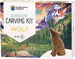 Wolf Studiostone Creative Soapstone Sculpture Carving DIY Arts and Crafts Kit for Kids Adults