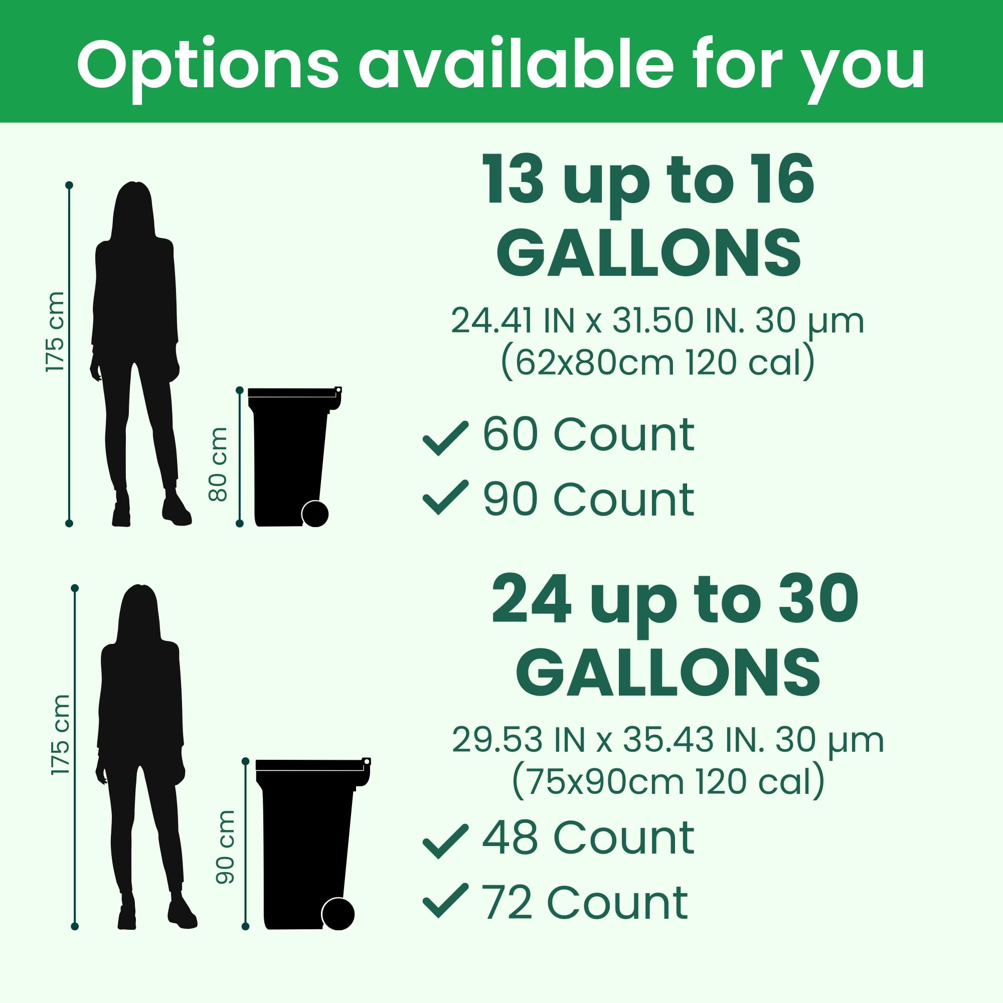 Vitabag Biologisch abbaubarer Home Line Müllbeutel, Doseneinlage, 100 l hoch, umweltfreundlich, 100 % aus recyceltem Produkt, super stark, kein Verschütten, 72 Stück
