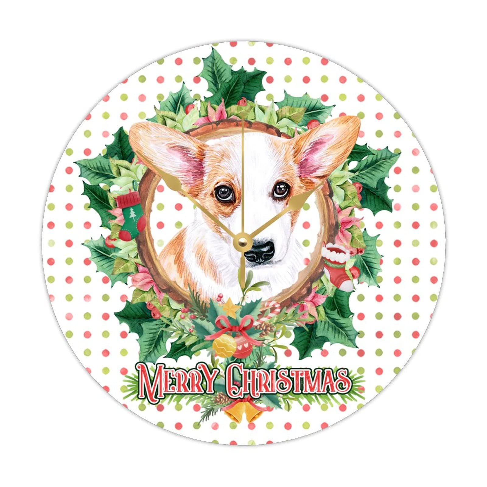 Horloge murale ronde en bois pour chien et animaux domestiques 38cm