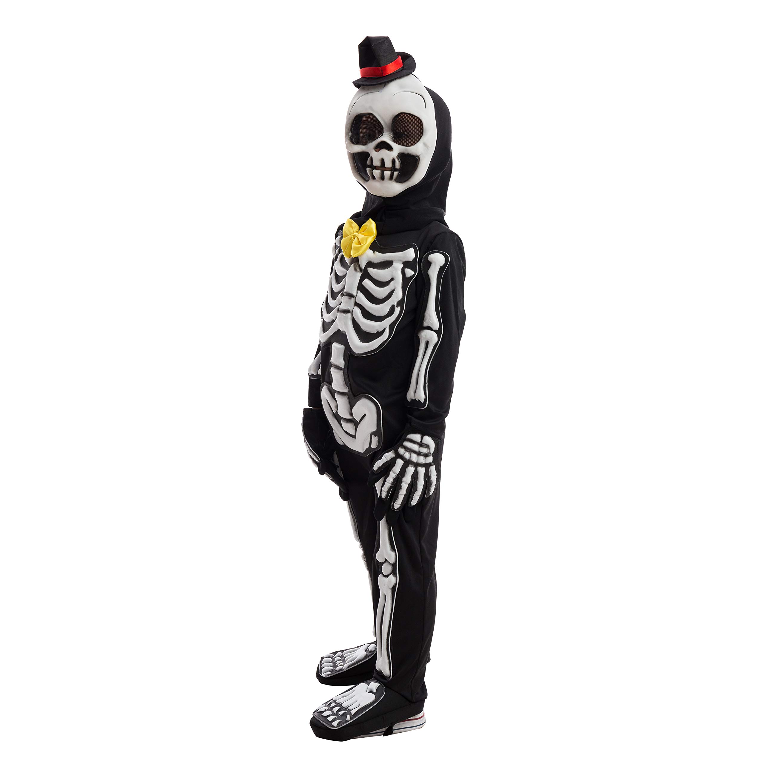 Spooky Skelebones Deluxe Skeleton Kids Toddler Costume Set with Glow in