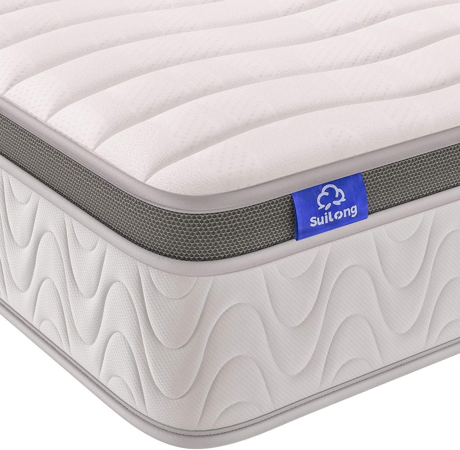 Suilong Matelas 120x200, 30 cm Epaisseur Matelas à Ressorts Ensachés Indépendants et Mousse à Mémoire de Forme, Matelas Hybride 7 Zones de Soutien, Respirant, Certifié Oeko-Tex