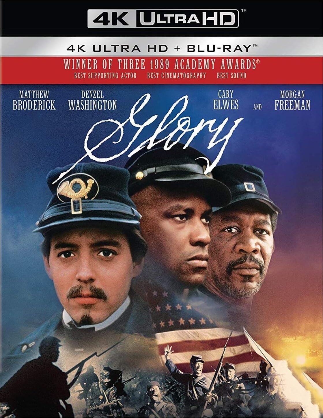 Glory [4k Ultra-HD + Blu-ray] [1990] Matthew Broderick (Actor), Denzel Washington (Actor), Edward Zwick (Director) - REGION FREE