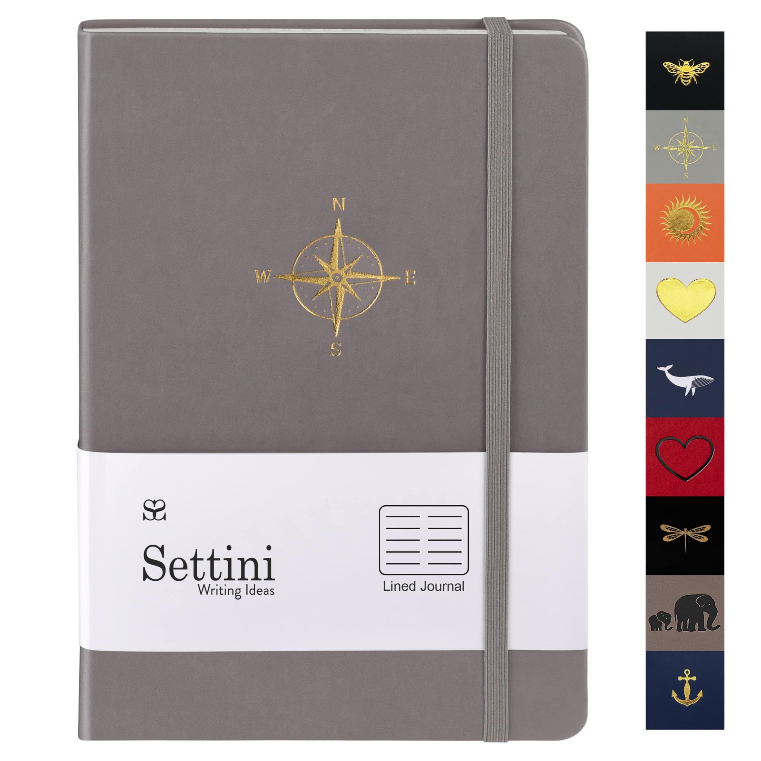 SETTINI Lined Journal, Ideal for Journaling - A5 Vegan Leather Notebook, 192 Archival-Quality Pages, QuillEase Bleed-Free Paper, Inner Pocket &
