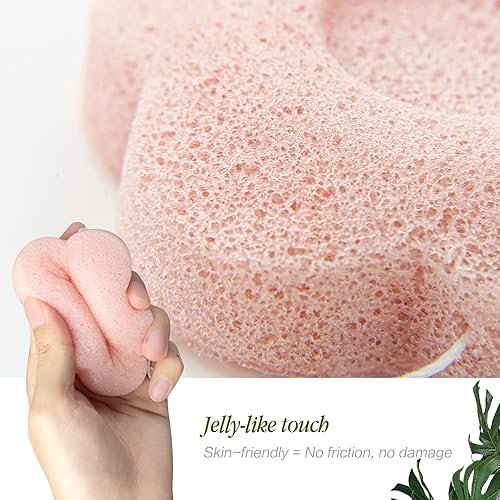 Miniatura 4 de Paquete de 3 esponjas Konjac para limpieza facial, esponjas faciales comprimidas hechas de Konjac orgánico y natural, esponjas faciales Konjac para