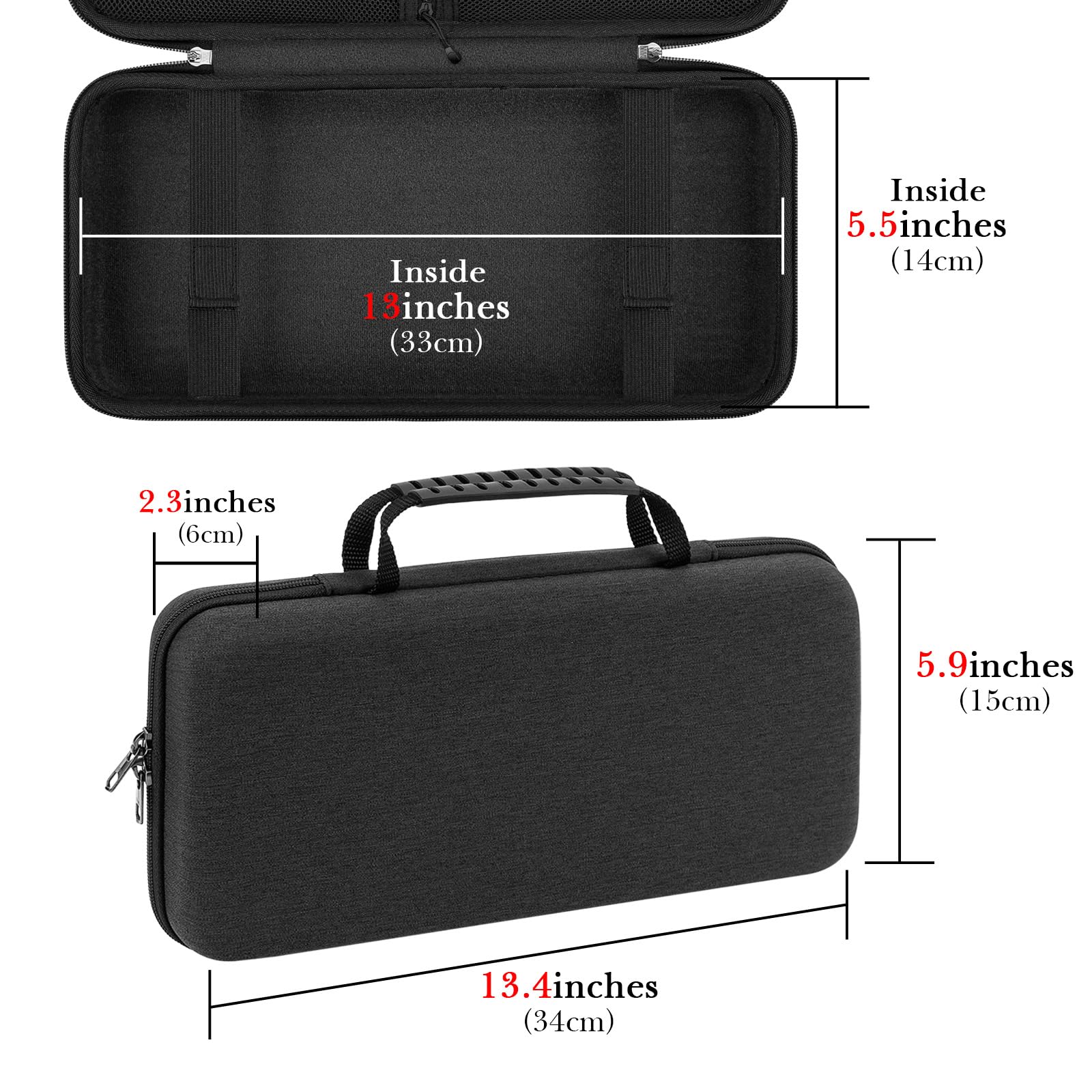 Linkidea Étui de Voyage Rigide pour Clavier 75%, étui de Transport 84 Touches avec Protection, boîte de Rangement, Compatible avec EPOMAKER x Aula F75, Aula F75 Pro / F75 75%, Keychron K2
