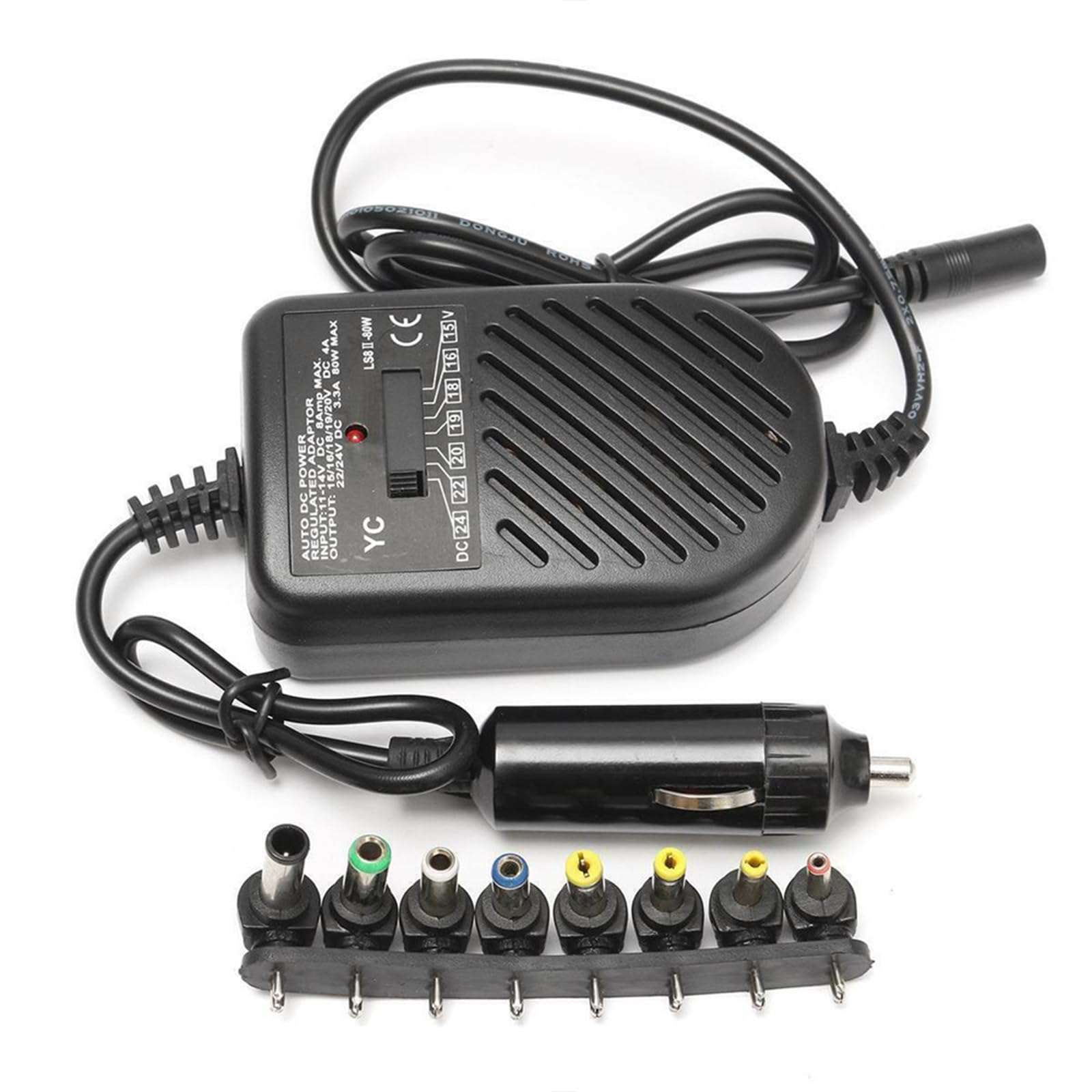 Chargeur portable universel 80 W Adaptateur d'alimentation réglable Adaptateur d'alimentation universel 80 W Chargeur portable LED Auto Adaptateur d'alimentation réglable