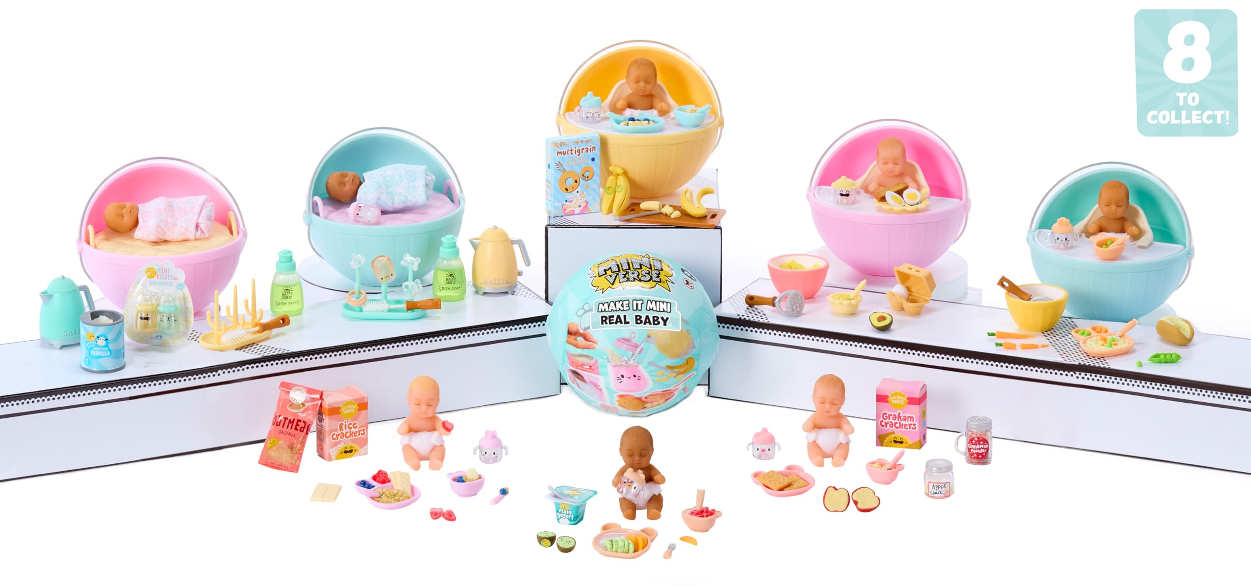 MGA’s Miniverse – Make It Mini Baby – Mini Opakowaniach. Komplet to Kreatywna Zabawa DIY z Miniaturkami: Jedzeniem, Butelkami i Akcesoriami dla Niemowląt. NIEJADALNE. Dla Dzieci od 8 Roku Życia