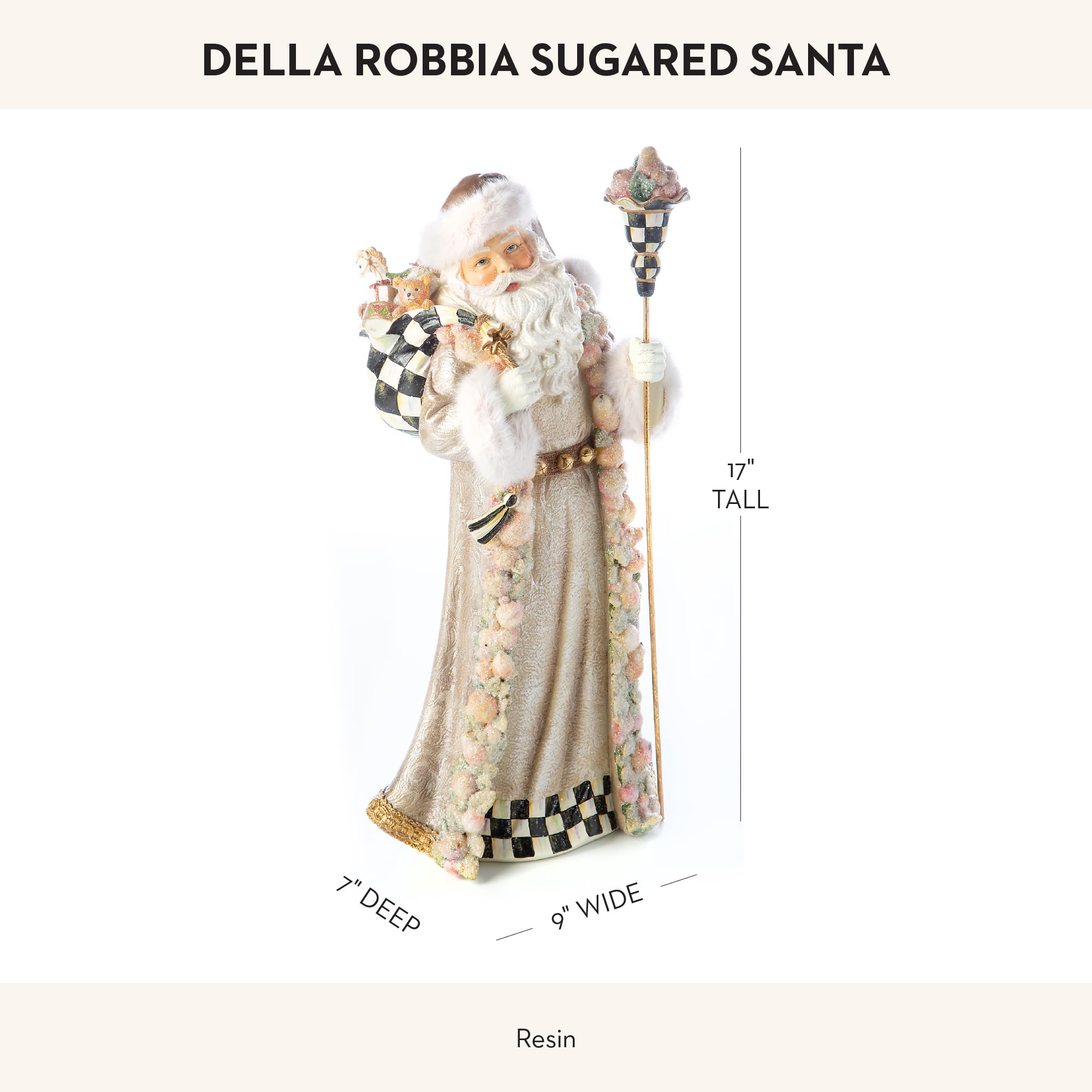 Amazon.com: MACKENZIE-CHILDS Santa Claus Statue, Christmas Santa