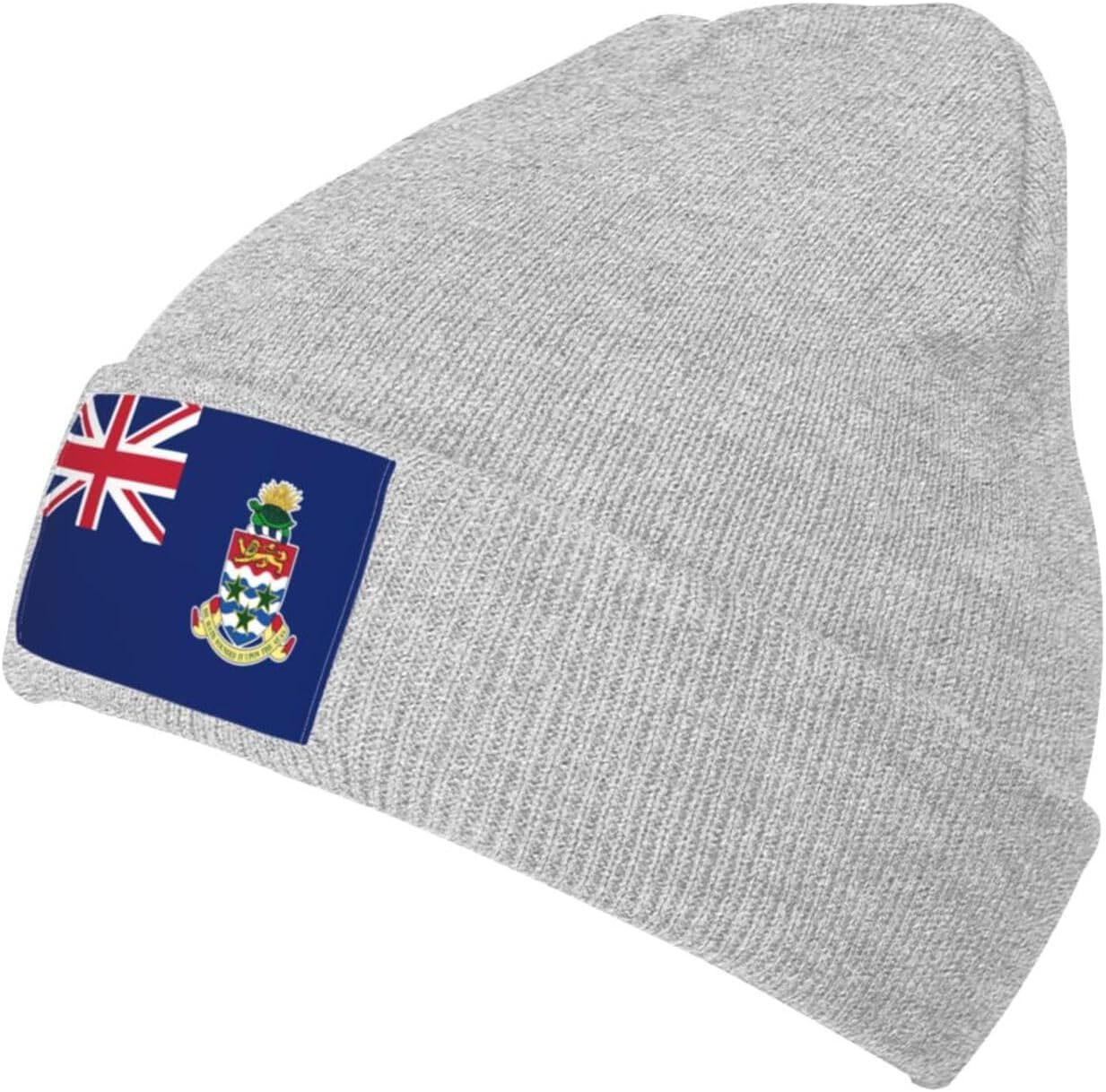 KWQDOZF Flag of The Cayman Islands Beanie Hat for Men Women Soft Warm Knit Skull Cap Winter Hats Ski Hat Gray