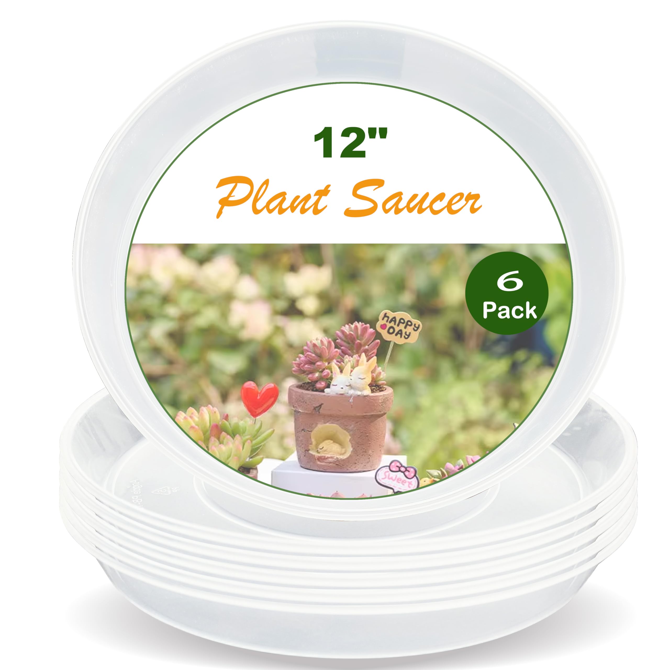 LWALRS Plant Saucer Tray 12 inch, 6 Pack