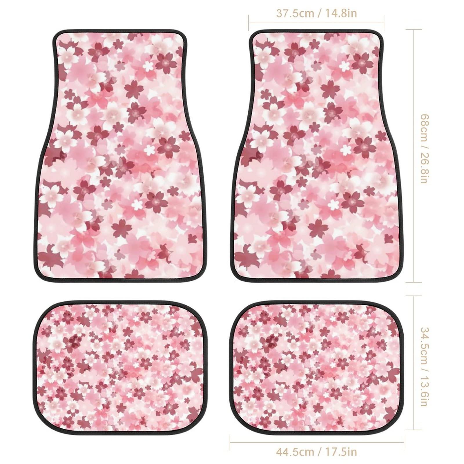 IP65防水 オールキュート車用フロアマットブルーバタフライプリント