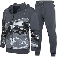 Mens Sweatsuits 2 Piece Hoodie Tracksuit, Comfy Camo Jogging Suits for Men
