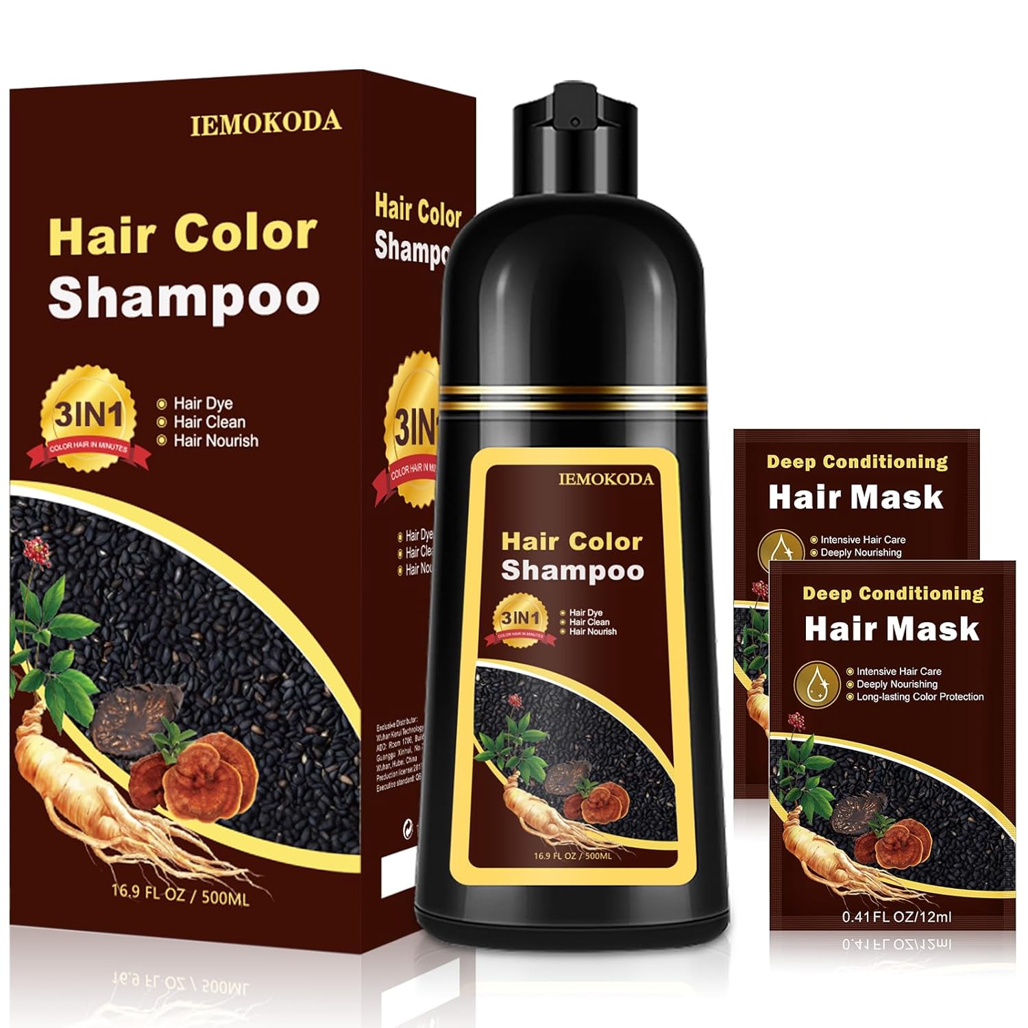 Wine Red Hair Dye Shampoo, Easy To Use, Semi-Permanent Color Shampoo - Lasts 30 Days, 16.9 FL Oz