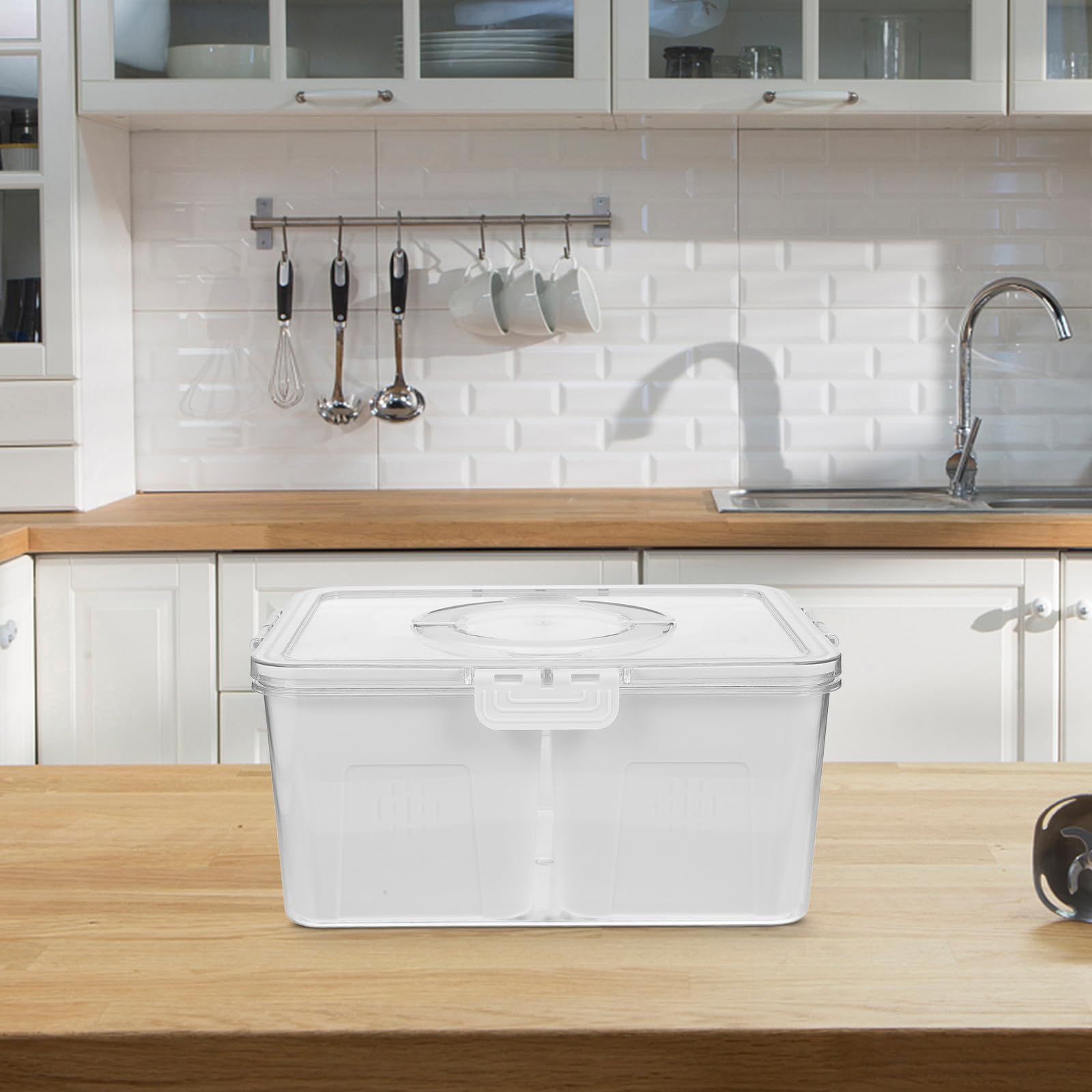 Contenedor Organizador para Frigorífico Diseño de Múltiples Compartimentos, Plástico Reutilizable Resistente para Almacenamiento Versátil de Carne y Frutas en Cocina