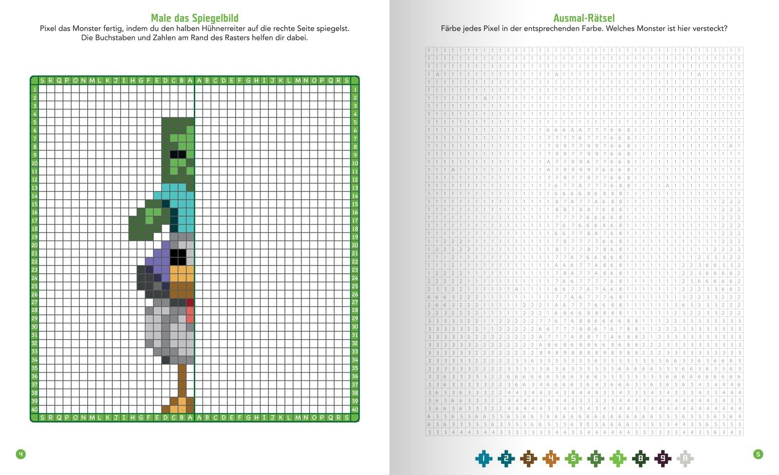 Pixel-Malbuch für Minecrafter - Monster Spezial - Über 70 Pixel-Ausmalbilder aus der Minecraft-Welt: Buntes Minecraft Malbuch mit vielen Figuren, ... Zahlen, für Kinder ab 6 Jahren, inoffiziell