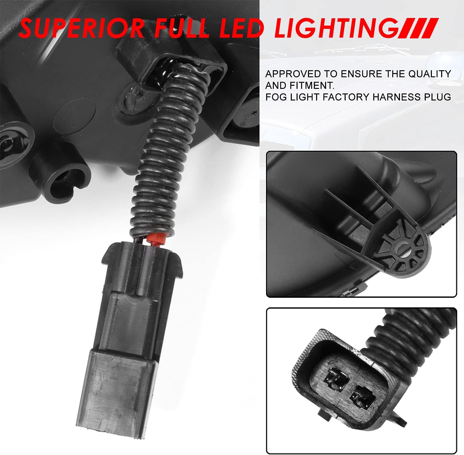 Auto Dynasty High Power LED Front Bumper Driving Fog Lights Lamps Compatible with Freightliner Cascadia 18-24, Driver and Passenger Side, Chrome Housing