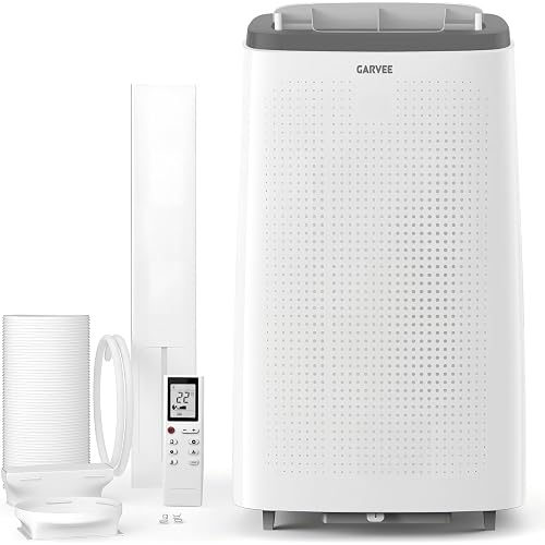 Garvee Portable Air Conditioners 14000 Btu, Remote Control, Dehumidifier, Fan with Digital Display, Up to 750 Sq.ft Cool/Fan/Dry/Sleep, Quiet, LCD Remote, Fast Cooling, Dust Filter