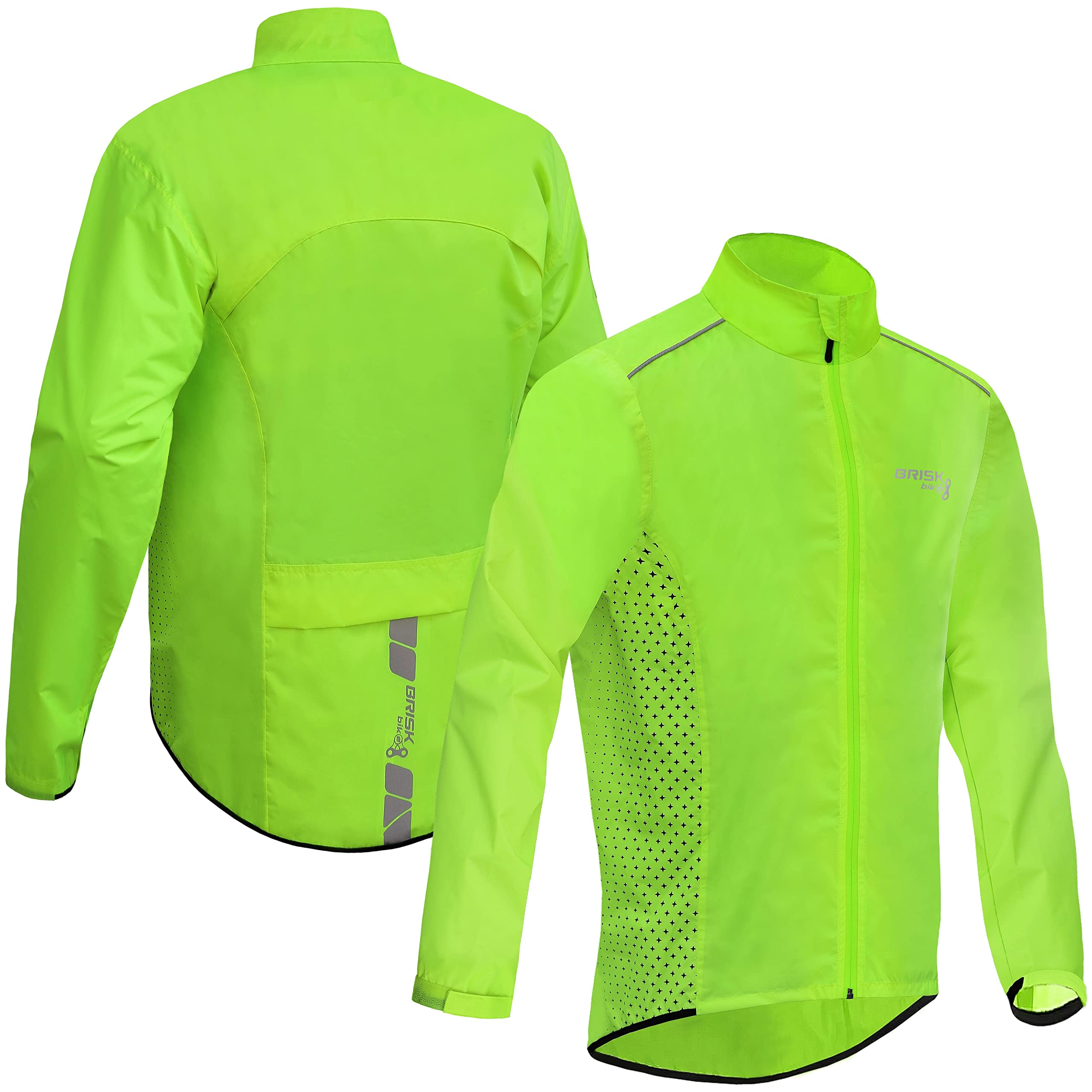 Brisk BikeCycling Rain Jacket Mens high vis full Sleeve shell cycling jacket