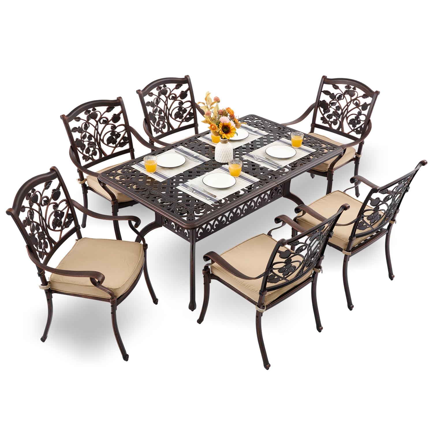 Attliahome 7-Piece Strawberry Dining Set