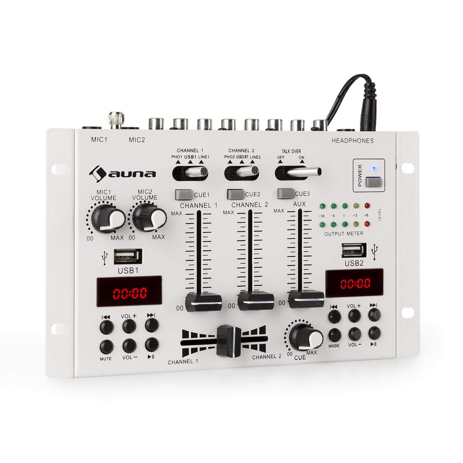 Buy auna DJ22BT MKII Mixer 3/2Channel DJ Mixer, Bluetooth Function