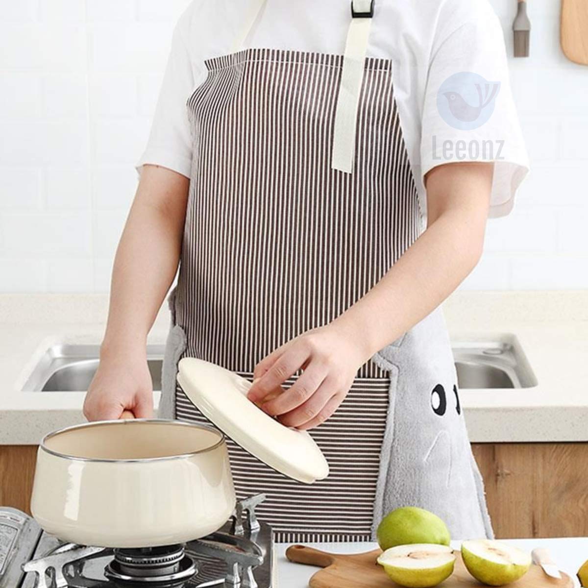 Womens Aprons with Pockets Durable Aprons for Chefs with Pocket and Hands Wiping Quilt, Coffee (Brown(Khakhi), Set of 1 PCS)