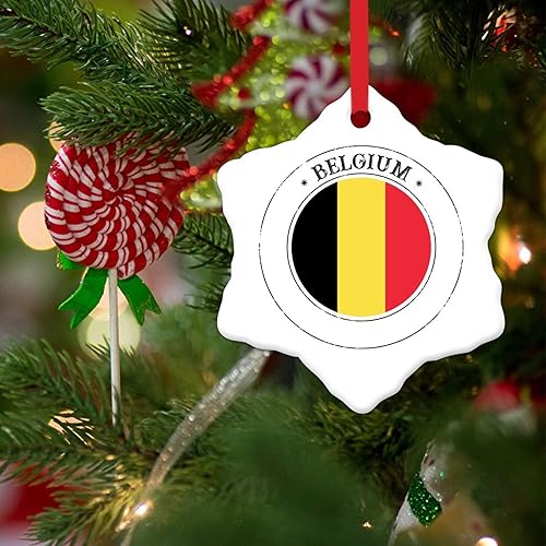 Miniatura 3 de Adorno de Navidad de recuerdo de la ciudad de Bélgica, bandera de Bélgica, relleno de calcetín de Navidad, adorno de cerámica, bandera nacional,