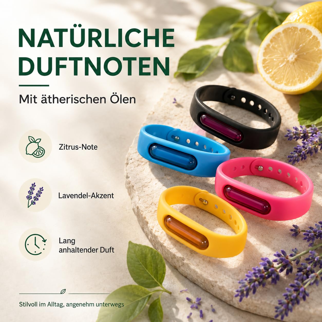 Bronoir Mücken-Abwehrband,Kinder & Erwachsene Verstellbares Silikon Abwehrband Wasserdicht für Camping Outdoor (5 stück)