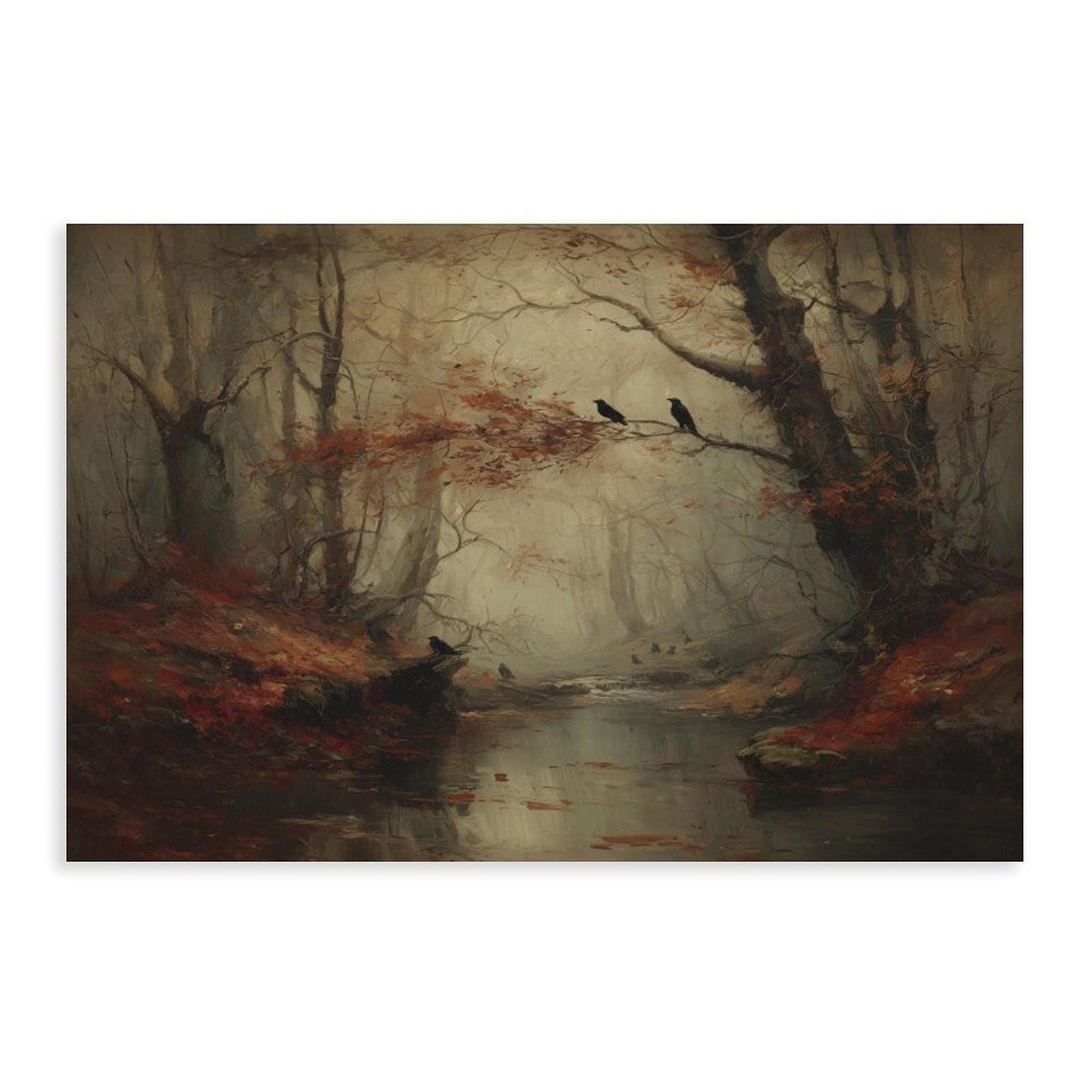 HOHHMY Forest Stream Poster Canvas Poster for Living Room Decor Gift
