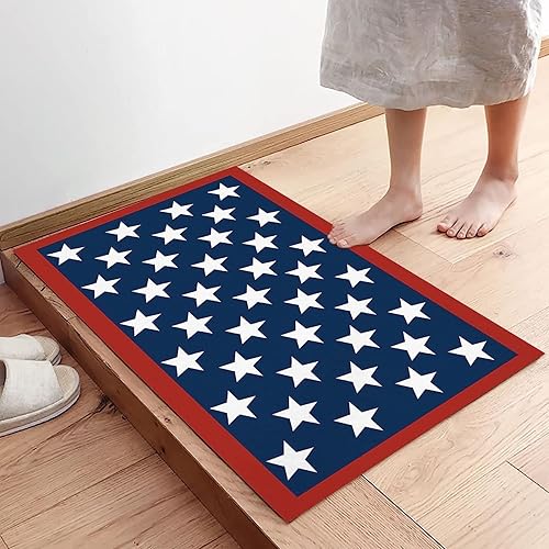 Miniatura 4 de Tapete de puerta para decoración de dormitorio, tapete patriótico de 4 de julio con bandera estadounidense del Día de la Independencia, alfombras de