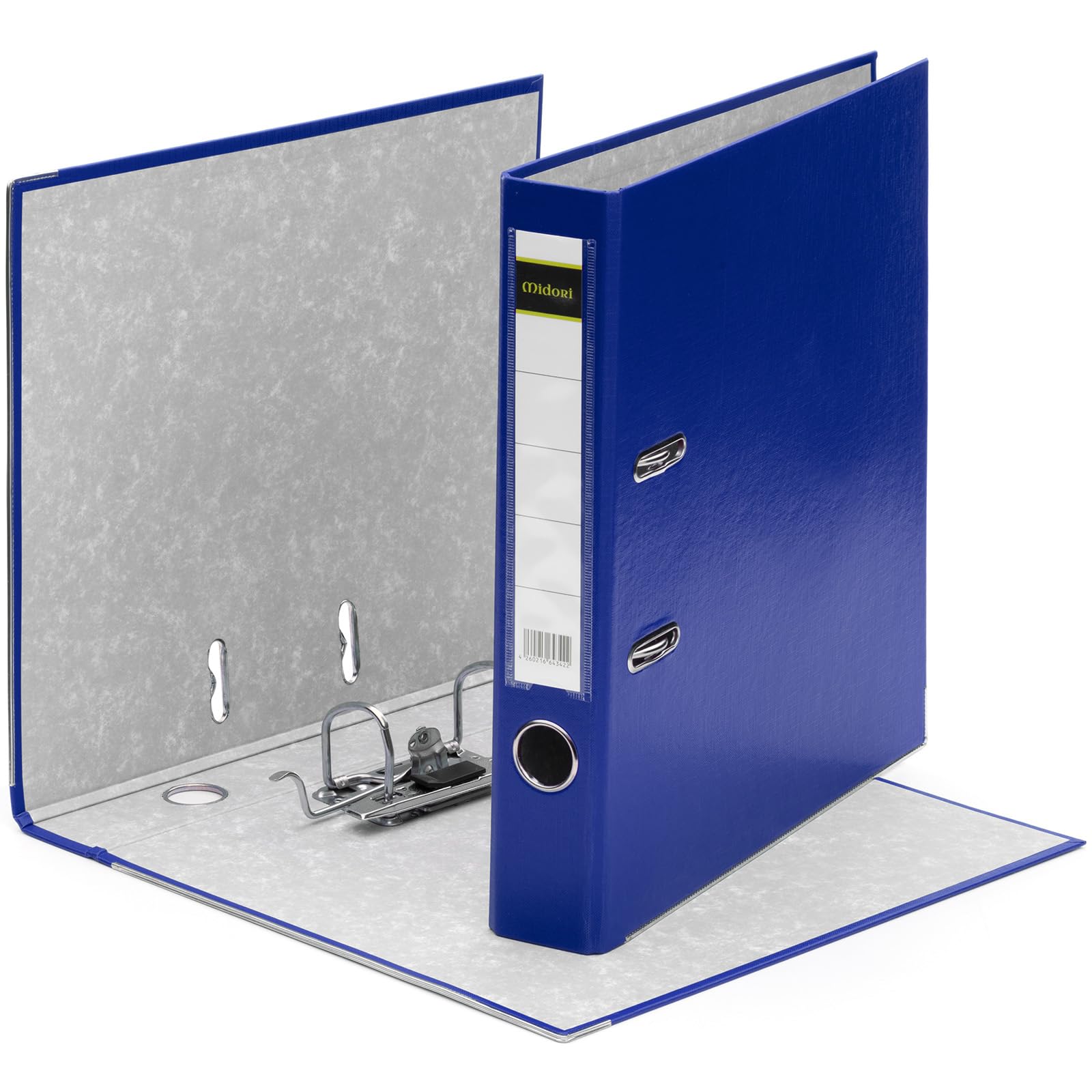 MIDORI Ordner PP-Color aus Kunststoff | 25er Pack Aktenordner 5 cm breit im DIN A4 Format in Blau | Schmaler Briefordner Ringordner mit austauschbarem Rückenschild
