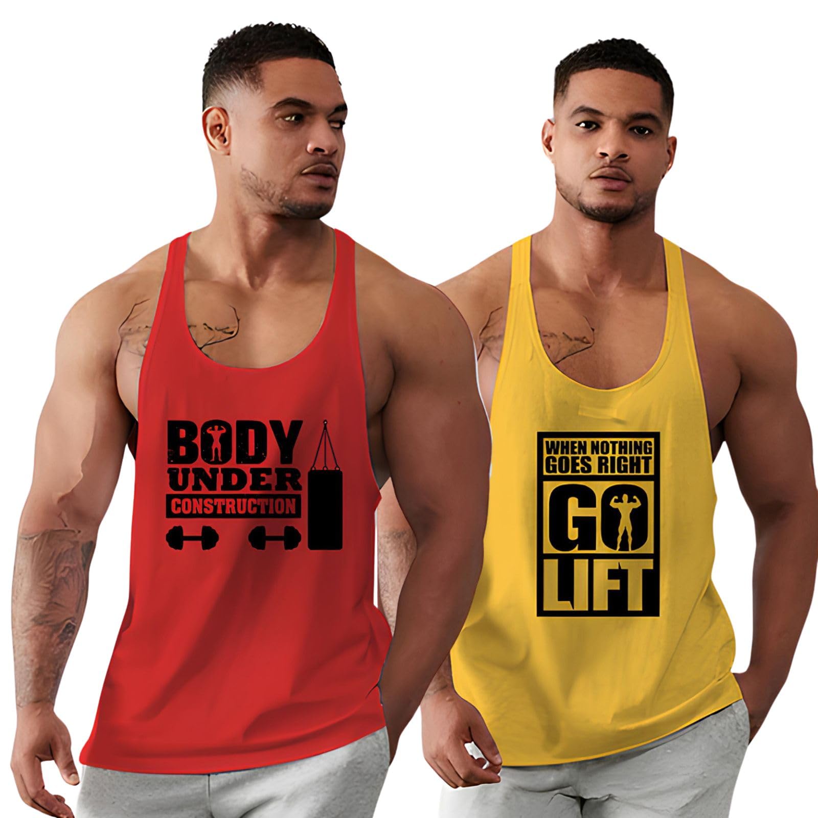 bab being beast apparel BAB Men's Printed Gym Vest | Scoop Neck | Sleeveless Polyester Sando for Workout & Innerwear-picture-17