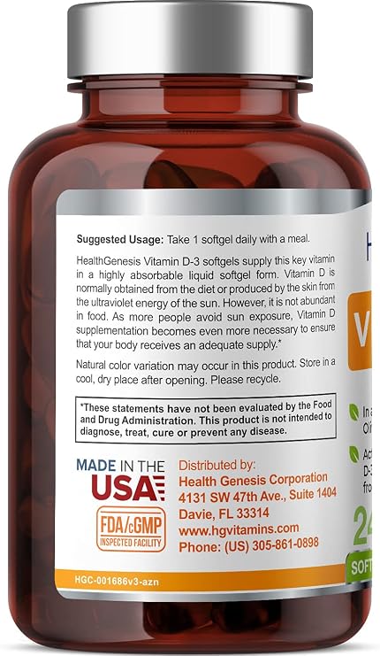 Vitamin D3 2000 IU 240 Softgels in Extra Virgin Olive Oil Non-GMO, Soy-Free Formula High Potency Vitamina D3 Supplement for Immune and Bone Support Easy to Swallow D3 2000 IU Softgels