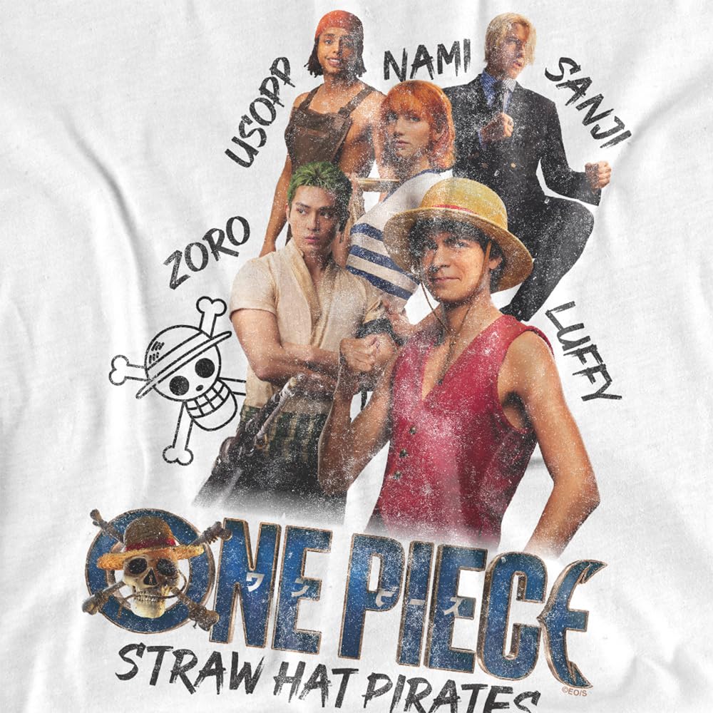Netflix One Piece Straw Hat Pirate Kids T Shirt White Unisex