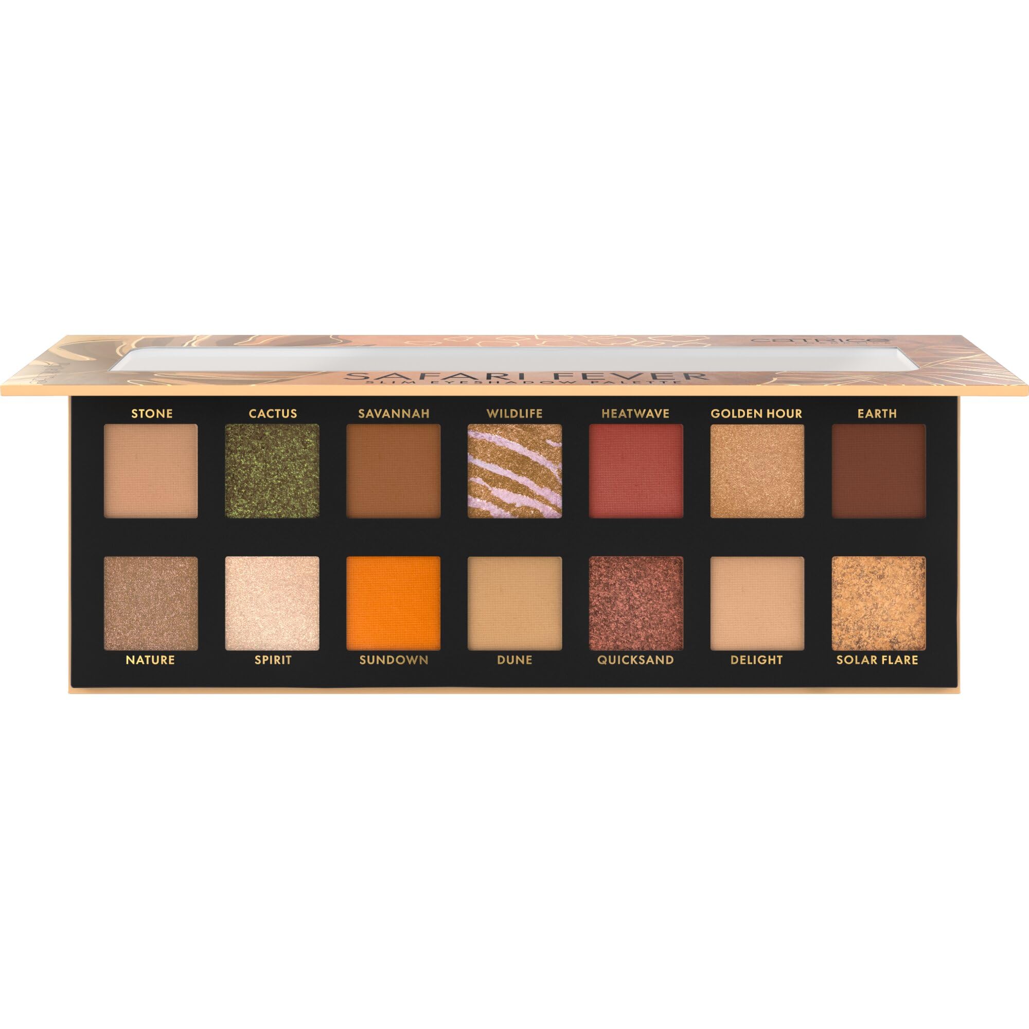 CATRICE Safari Fever Slim Eyeshadow Palette – 14 Farben, Nr. 010, Mehrfarbig